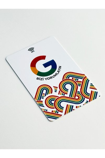 RFIDmarket Google Müşteri Yorum ve Puan Kartı | NFC Özellikli Kart - Şerit Desenli