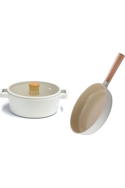 NEOFLAM 0128 Neof222/neof126 Fıka Aluminum Set of 3 (22cm Pot+26cm Pan)