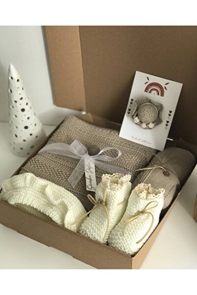 Sincabın Düşleri مجموعة هدايا الترحيب بالمولود الجديد، بطانية تريكو للخروج من...