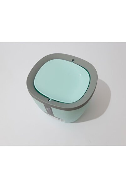renkli çiçekler Trash Can Countertop Plastic with Swivel Lid Green Color Mini Trash Can for Home Office