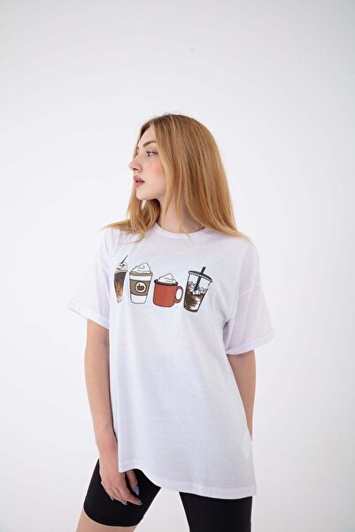 Mad&Calf Γυναικείο μπλουζάκι με διπλό μανίκι με στάμπα με ποτό και κολοκύθα