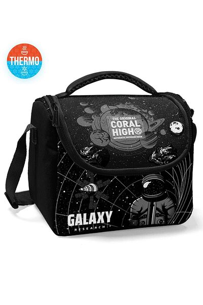 Coral High Galaxy Patterned Black Kids Thermo Lunchbox - 11784