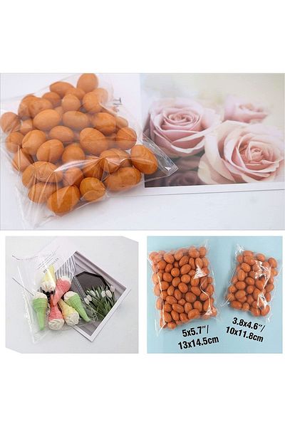 Deer Home 100 Pieces 8X20 Self Adhesive Resealable Candy Cookie Transparent Plastic Bag Bag
