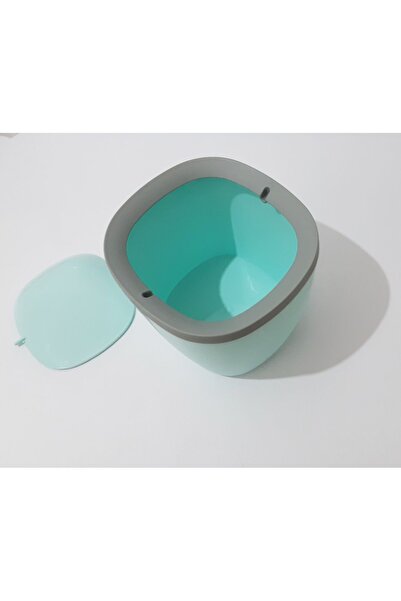 renkli çiçekler Trash Can Countertop Plastic with Swivel Lid Green Color Mini Trash Can for Home Office