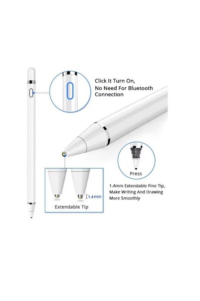 İstanbul Teknoloji Tüm Cihazlar Ile Uyumlu Active Stylus Hassas Yazı Çizim Kalemi 2. Nesil