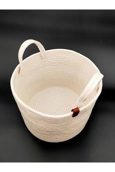 REYGON TEKSTİL Multi-Purpose Wicker Basket, Bath Basket, Decor Basket, Towel Basket 26 X 20