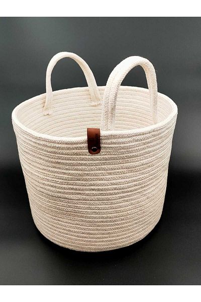 REYGON TEKSTİL Multi-Purpose Wicker Basket, Bath Basket, Decor Basket, Towel Basket 26 X 20