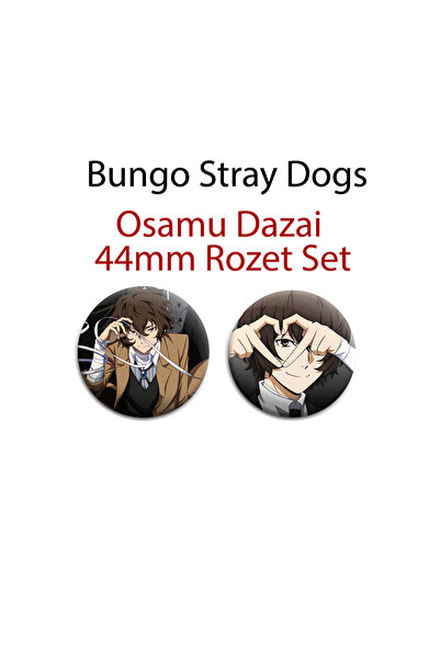 Akumastik Bungou Stray Dogs Osamu Dazai 2 Adet 44mm buton rozet - Çanta Rozet