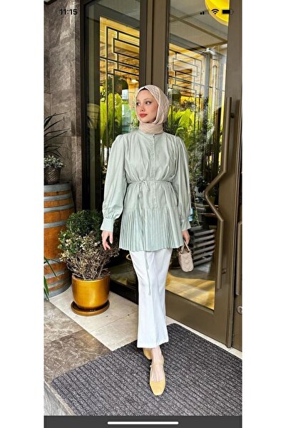 Asadia Pamuk saten eteği piliseli tunik