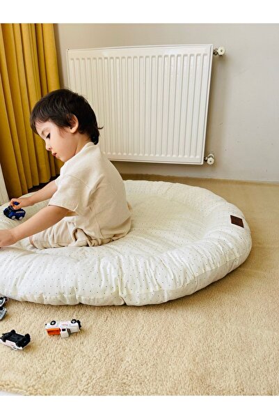 Balküpü Sling Krem Puantiyeli Aktivite Yuvası, Oyun Matı, Minderi