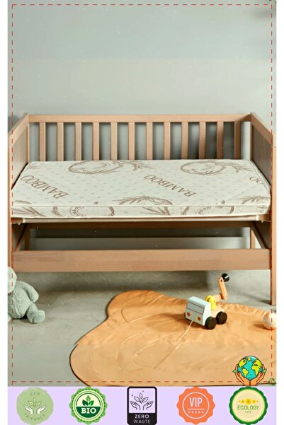 OMZ Bamboo Bebek Yatak Ortopedik Sünger Beşik Park Yatagı Anne Yanı Bebek Yatak