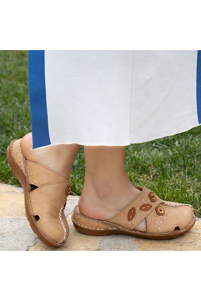 CONSUELO Orthopedic Leather Women's Slippers - Sabo 10383