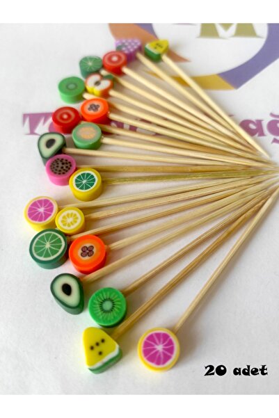 BEYHAN BAYHAN 20 Adet Dekoratif Karışık Meyve Boncuklu Kürdan 6 cm - Meyveli ...