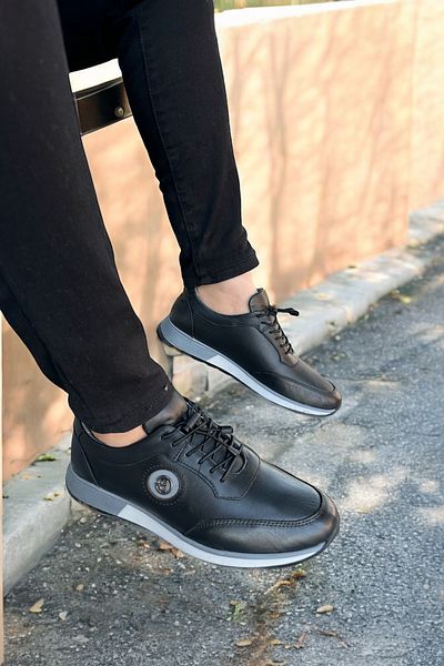 romex Piele neagră pentru bărbați - Pantofi casual cu design elegant