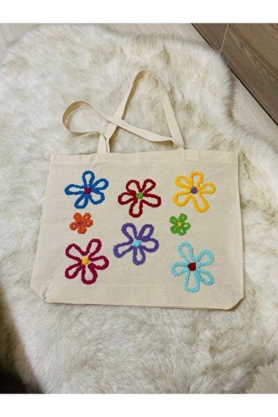 NEŞELİ HOME Punch nakış işleme bez kol çantası,47x36x8cm