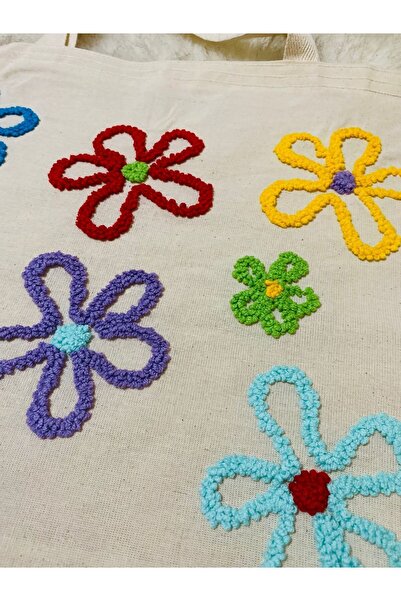 NEŞELİ HOME Punch nakış işleme bez kol çantası,47x36x8cm