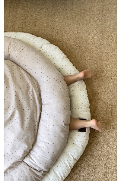 Balküpü Sling Krem Puantiyeli Aktivite Yuvası, Oyun Matı, Minderi