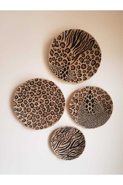 Joly El Yapımı Afrikan Tabak Etnik Hasır Tabak Seti Bohem Duvar Dekoru Afrika Tabak