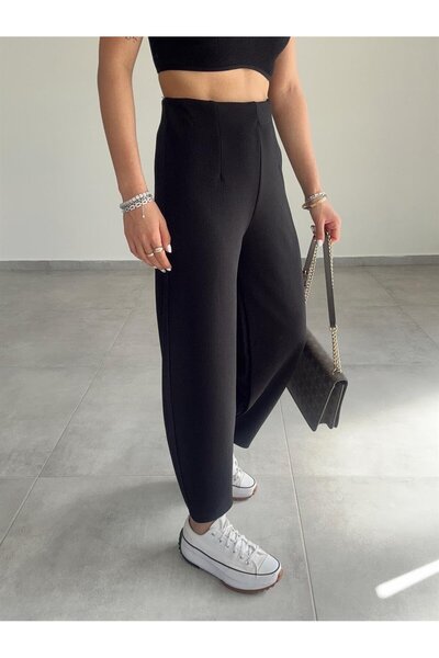 eBaa fashıon PANTALONI BALON CU TAILA ELASTICA CREPE