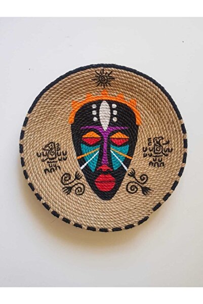 Joly El Yapımı Afrikan Tabak Etnik Hasır Tabak Seti Bohem Duvar Dekoru Afrika Tabak