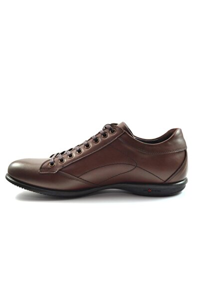 KOMCERO 1364-2 Genuine Leather Brown Tied Casual Men's Shoes