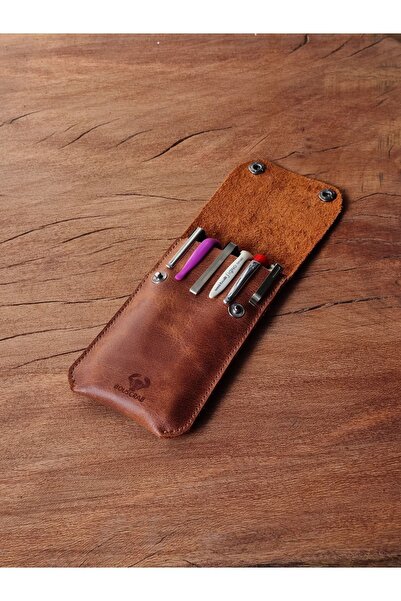 bouscrab Suport pentru stilou din piele naturală