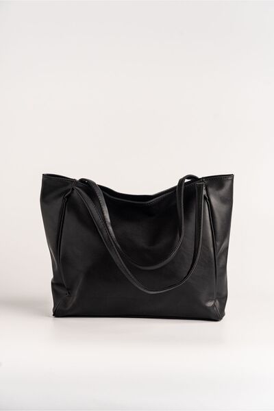 TECER Women's Black Casual Zippered Hand and Shoulder Bag