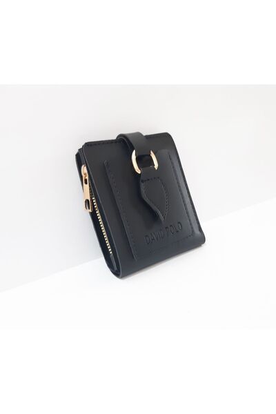 renkli çiçekler Μαύρο Γυναικείο Πορτοφόλι - 12x10 εκ