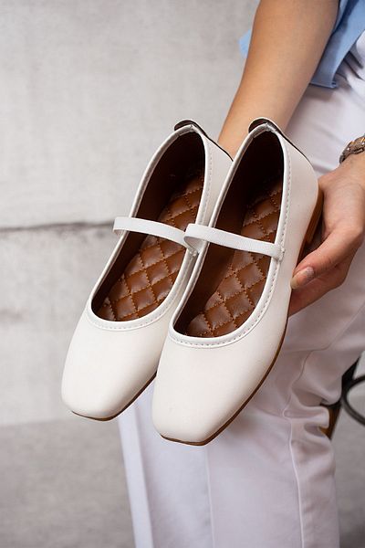 topukludünyası White Skin Comfortable Women's Ballerinas - Daily Wear