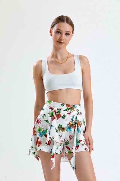 Elia Moda Woven Viscose Floral Short Skirt