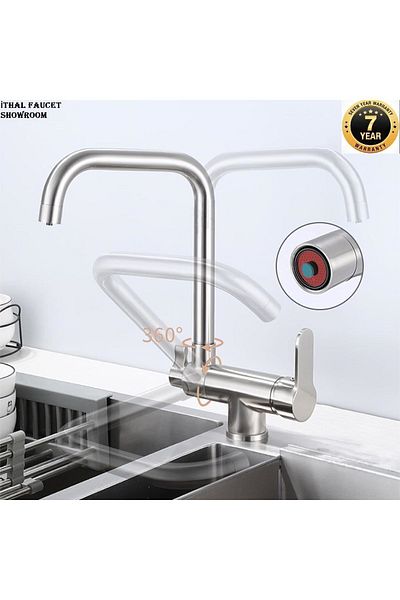 OEM New Nickel Kitchen Window Folding Sink - 7 Years Warranty, Purification Spout Faucet