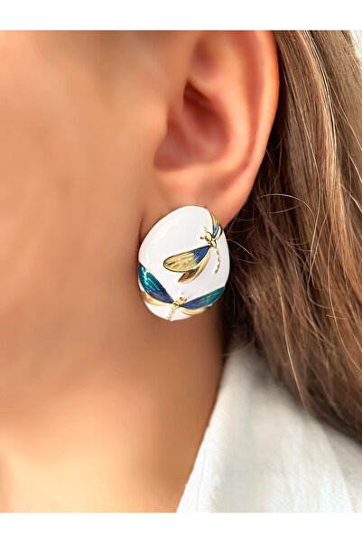 TAKİŞKO Beyaz seramik mineli küpe