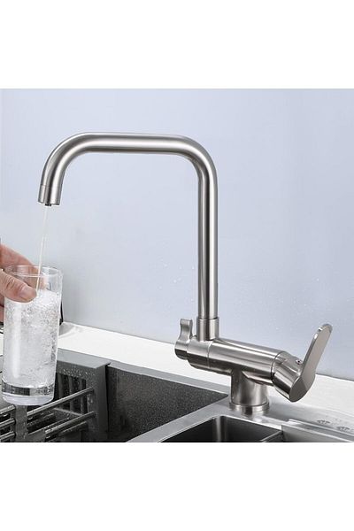 OEM New Nickel Kitchen Window Folding Sink - 7 Years Warranty, Purification Spout Faucet