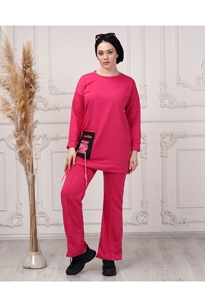 CNG MODA Women's Apricot Spanish Leg Tracksuit Set