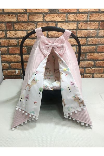 BUSEBABYHOME Pink Stroller Cover and Stroller Cushion Set of 2