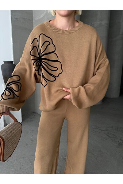 Piano Black Set de damă din două piese - cu model floral