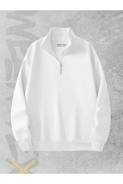 WEARTEX Do What Makes Happy Printed - Half Zippered 3 Thread Sweatshirt