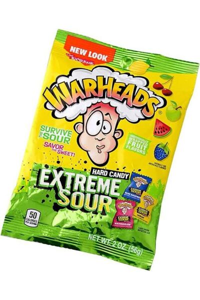 Genel Markalar Warheads Extreme Sour Hard Candy In Fruity Flavors 56 gr