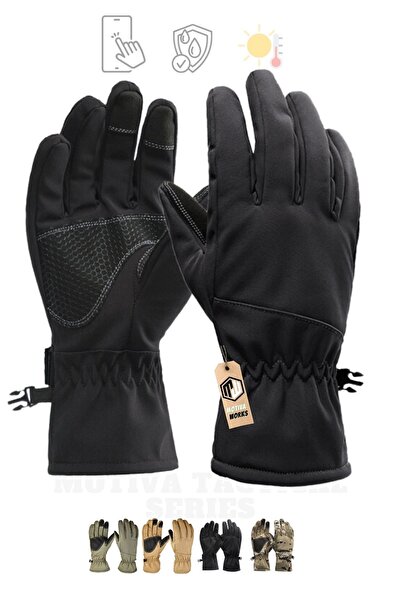 Motiva مقاوم للماء سوفتشيل أسود دراجة نارية التكتيكية العسكرية الرياضة الشتاء قفازات الصيد الثلجي