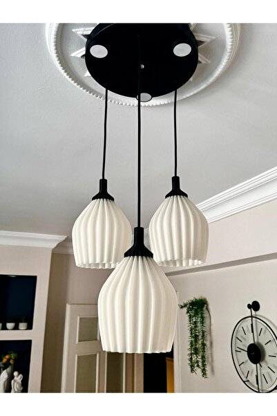 Limon 3D Desing Siyah 3Lü Zerafet Modern 3'lü Siyah Sarkıt Avize Yatak Odası ...