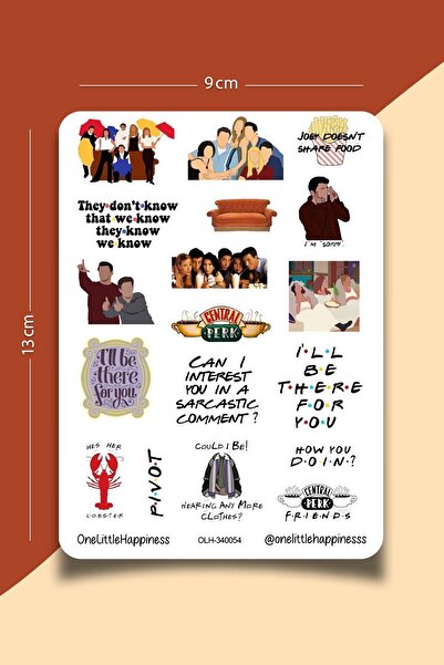 One Little Happiness Friends Dizi Temalı Sticker Seti | Bullet Journal Sticke...