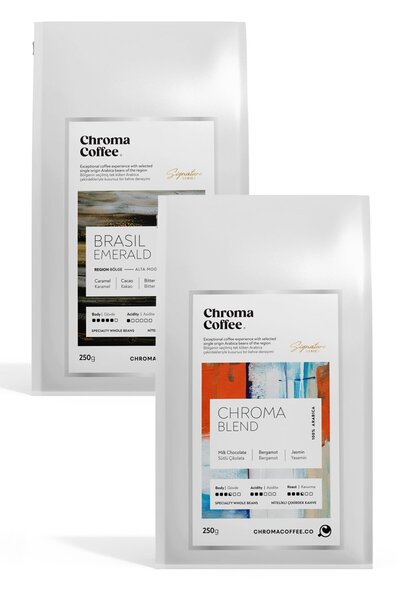Chroma Coffee Signature Series Çekirdek Kahve Seti-5 %100 Nitelikli Arabica 2...