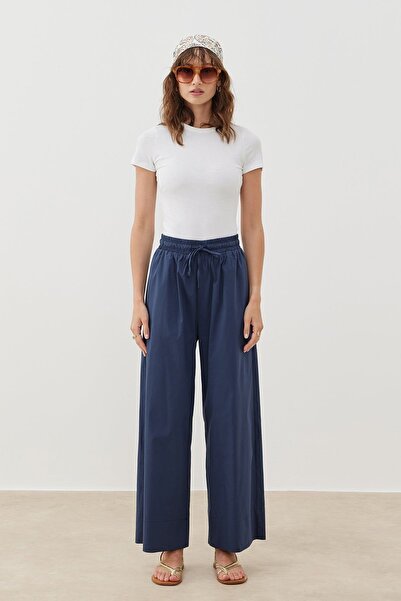 tailor's room Poplin Palazzo Pantolon - İndigo
