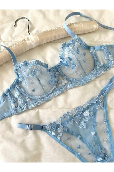 Feruzdesign Set braletă și costum cu sârmă Shay Blue
