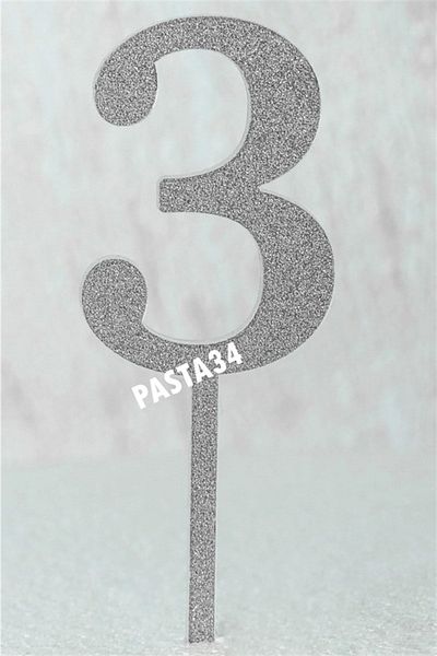 Pasta34 Ασημί πλεξιγκλάς που δεν χυθεί Αριθμός 5 εκ. Ασημί 3