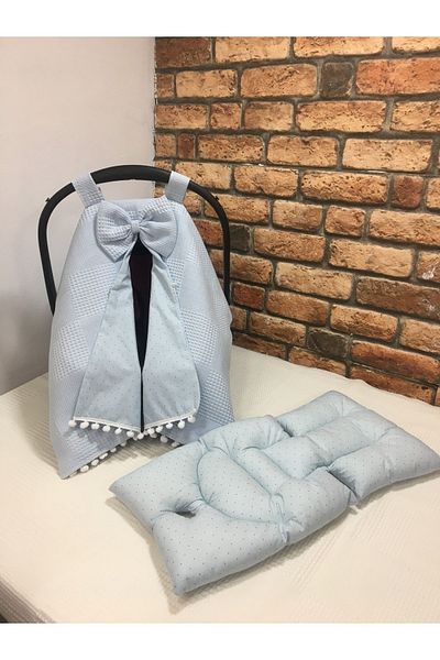 BUSEBABYHOME Blue Stroller Cover and Stroller Cushion Set of 2
