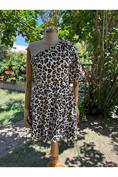 moodibutik Kadın Leopar Elbise