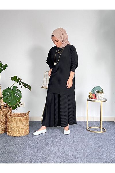 ASEL FASHİON Sandy Pleated Double Set