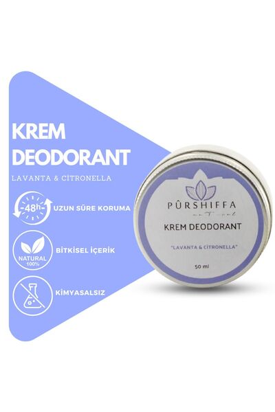 Pürshiffa Krem Deodorant (LAVANTA & CİTRONELLA) 50 ml