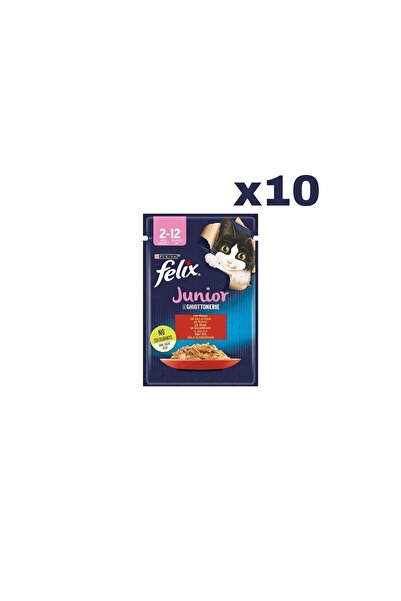 FELIX Sığır Etli Yavru Kediler Için Yaş Mama 10 Adet (1x85gr)